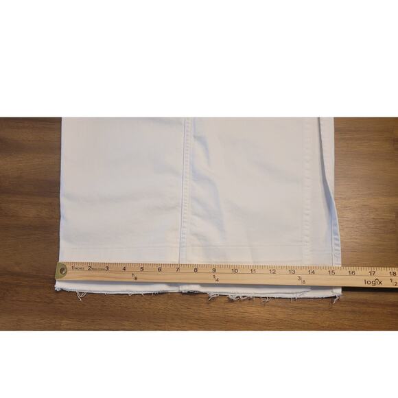 Sam Edelman Maribelle White Denim Midi Skirt Raw Hem Side Slit NWT 27 - Picture 10 of 15